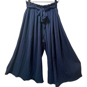 Sweet Rain Young Contemporary Size S Pleated Wide Leg Paper-bag Waist Culottes